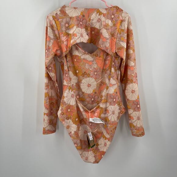 Volcom Swimsuit Size XXL Bloom Shaka Back OnePiece Skimpy Coverage Rashguard NWT - Picture 3 of 15